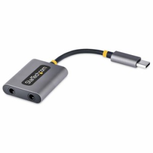 StarTech USBC-AUDIO-SPLITTER オーディオスプリッター/USB-C接続/2ポート 3.5mm 4極ステレオミニジャック/マイク入力付/24bit DAC/デュ
