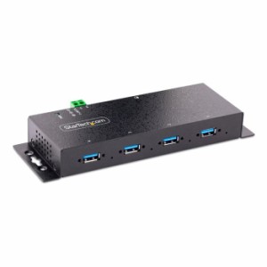 StarTech 【送料無料】5G4AINDNP-USB-A-HUB USBハブ/USB 3.0(5Gbps)接続/4ポート(4x USB-A)/産業用メタル筐体/ESD保護/サージ保護 (5G4AI