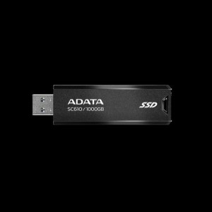 【納期目安：２週間】ADATA 【送料無料】SC610-1000G-CBK/RD ＜SC610＞ポータブルSSD 1TB R:550MB/s W:500MB/s スティック型スライド式 