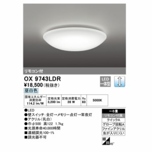 ODELIC 【送料無料】OX9743LDR シーリングライト 昼白色 6畳用