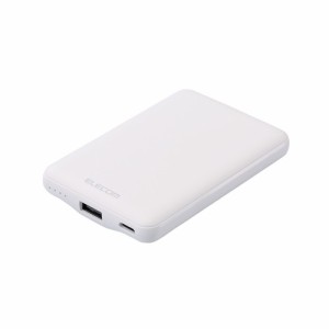 エレコム 【送料無料】DE-C45-5000WH 【メール便での発送商品】モバイルバッテリー 5000mAh 軽量 小型 最大15W 入出力(Type-C×1) 出力(U