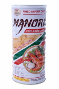  フライドシュリンプチップス Lサイズ缶【Manora】 / エビせん えびチップス お菓子 MANORA（マノーラ） タイ スナック アジアン食品 エ