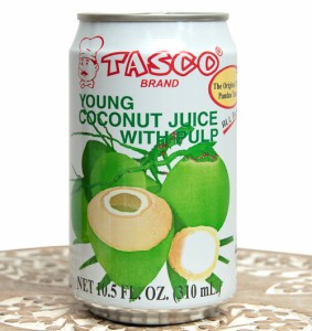  ココナッツジュース YOUNG COCONUT JUICE WITH PULP 350ml / 缶ジュース タイ タスコ(TASCO) 食品 食材 お菓子 アジアン食品 エスニック