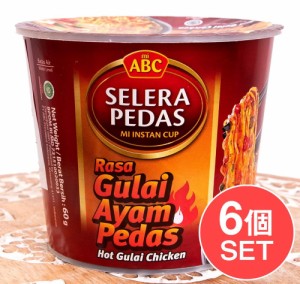  【6個セット】激辛チキンカレー グライアヤムプダス味 インスタントラーメン Gulai Ayam Pedas【ABC】 / インドネシア料理 インスタント