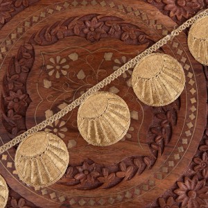  チロリアンテープ メーター売 金糸が美しい 更紗模様のゴータ刺繍〔幅 約5cm〕 日の出 / Gota embroidery ラジャスタン インド アジア 