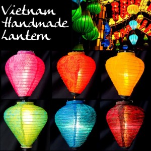  ベトナム伝統のホイアン ランタン(提灯) ほおずき型 小 コイルタイプ / ホイアンランタン ランプ インテリア ランプシェード アジアン 