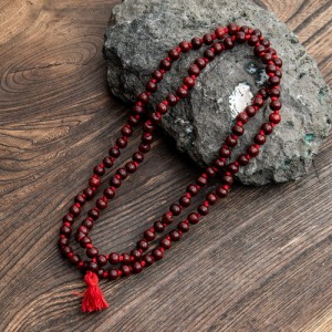  インドの数珠 赤色檀 / ネックレス 首飾り アジア エスニック アクセサリー アンクレット ピアス リング ビンディー