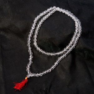  【送料無料】 インドの数珠 クリスタル 約50cm / ネックレス 首飾り アジア エスニック アクセサリー アンクレット ピアス リング ビン