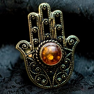  ハムサのゴールド天然石リング / 指輪 アクセサリー 金色 インド 神様 バングル エスニック アジア アンクレット ピアス ビンディー