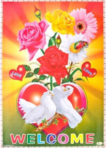  インドの大判ウェルカムポスター 【いろんな生き物】 / お祝い ヒンドゥー教 神様 本 印刷物 ステッカー ポストカード