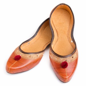  インドのマハラニ レザーフラットシューズ / パンプス 靴 ペッタンコ靴 TIRAKITA(ティラキタ) アジア サンダル レディース エスニック衣