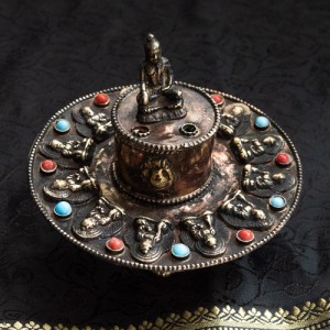  チベット香用アンティークお香立て 直径：約10.5cm / 吉兆 チベタン ネパール インセンス インド アジア エスニック