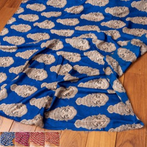  〔各色あり〕〔1m切り売り〕インドの伝統と不思議が融合 おもしろ かわいいデザイン布 カタカリ〔約111cm〕 / サブカル かわいい生地 テ