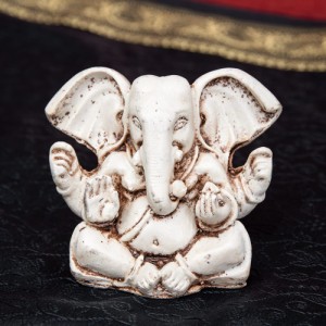  ラッドゥ ガネーシャ ホワイト 7cm / 神様 神様像 レジン インド 置物 エスニック アジア 雑貨