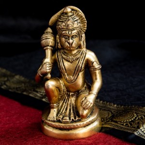  【送料無料】 ハヌマーン 坐像(高さ 13cm) / 神様像 ラーマーヤナ 猿族の王子様 インド 置物 エスニック アジア 雑貨