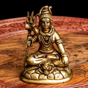  【送料無料】 ブラス製 シヴァ坐像 11cm / シバ ナタラジ インド 神様 置物 エスニック アジア 雑貨