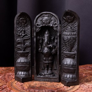  【送料無料】 観音開き像ガネーシャ(20cm) / ネパール 神様 インド 置物 エスニック アジア 雑貨