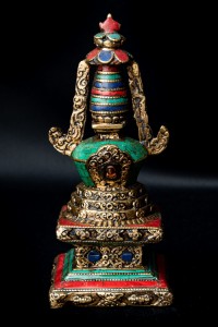  【送料無料】 仏塔 ストゥーパ 高さ：約17cm / ネパール 像 神様 インド 置物 エスニック アジア 雑貨