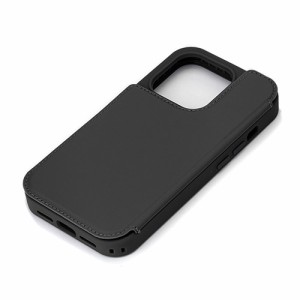PGA iPhone15 Pro用 バックフリップケース ブラック