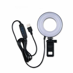 ナカバヤシ UA-LED013BK(ブラック) USB LEDリングライト クリップ式 約25mmまで挟み込み可能