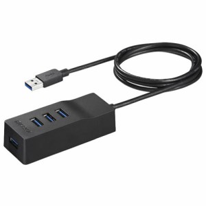 バッファロー(BUFFALO) BSH4A110U3BK(ブラック) USB3.0セルフパワーハブ 上挿し 4ポートタイプ 100cm