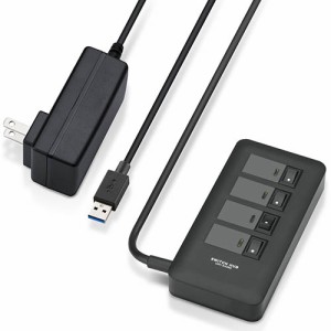 エレコム(ELECOM) U3H-S409SBK(ブラック) USB3.0対応 個別スイッチ付 USBハブ 4ポート