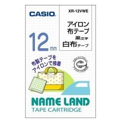 CASIO(カシオ) XR-12VWE ネームランド アイロン布テープ 白/黒文字 12mm