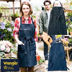 胸当てエプロン 首掛け ラングラー Wrangler 胸当てエプロン AZ-64380 飲食店 制服 ユニフォーム レストラン カフェ 居酒屋 おしゃれ か