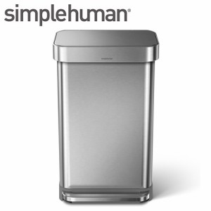 ゴミ箱 ペダル式 simplehuman シンプルヒューマン 【代引き不可商品】レクタンギュラーステップカン 45L シルバー 113 ダストボックス ト