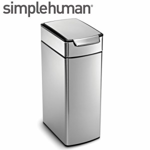 ゴミ箱 タッチ スライド式 simplehuman シンプルヒューマン 【代引き不可商品】スリムタッチバーカン 40L シルバー 131 ダストボックス 