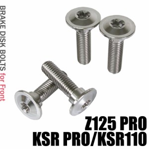 チタンボルト カワサキ Z125 PRO KSR PRO KSR110専用 ブレーキディスクボルト フロント用 4本セット M8×30 P1.25 シルバー 軽量化 カス