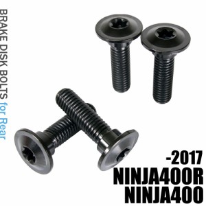 チタンボルト カワサキ NINJA400R/NINJA400 -2017専用 ブレーキディスクボルト リア用 4本セット M8×30 P1.25 ブラック 軽量化 カスタム