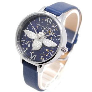 オリビアバートン レディース 腕時計/OLIVIA BURTON レザー デジタル 腕時計 ネイビー 送料無料/込 誕生日プレゼント
