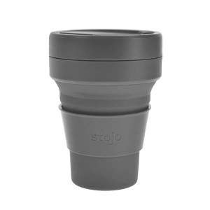 ストージョ タンブラー グラス355mL/stojo POCKET CUP POCKET CUP 折りたたみ シリコンゴム タンブラー グラス ブラック系/グリーン系 送
