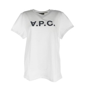 アーペーセー レディース Tシャツ カットソーSサイズ/APC 半袖 クルーネック ロゴ Tシャツ カットソー ネイビー系 送料無料/込 父の日ギ