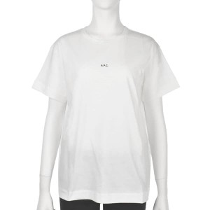 アーペーセー レディース Tシャツ カットソーLサイズ/APC T-SHIRT JADE 半袖 クルーネック ロゴ Tシャツ カットソー ホワイト系 送料無料