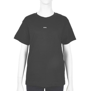 アーペーセー レディース Tシャツ カットソーSサイズ/APC T-SHIRT JADE 半袖 クルーネック ロゴ Tシャツ カットソー ブラック系 送料無料