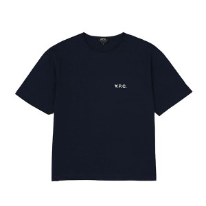 アーペーセー メンズ Tシャツ カットソーLサイズ/APC T-SHIRT JEREMY ワンポイントロゴ 無地 半袖 Tシャツ カットソー ダークネイビー系 