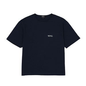 アーペーセー メンズ Tシャツ カットソーXLサイズ/APC T-SHIRT JEREMY クルーネック 半袖 ワンポイント Tシャツ カットソー ダークネイビ