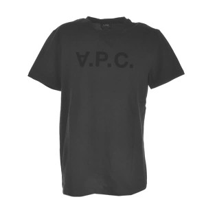 アーペーセー メンズ Tシャツ カットソーLサイズ/APC T-SHIRT VPC COLOR H ロゴプリント 半袖 クルーネック Tシャツ カットソー ブラック
