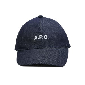 アーペーセー レディース&メンズ ベースボールキャップ 野球帽子58サイズ/APC CASQUETTE CHARLIE デニム ロゴ刺繍 ベースボールキャップ 