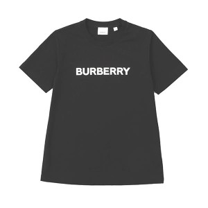 バーバリー レディース Tシャツ カットソーSサイズ/BURBERRY MARGOT クルーネック 半袖 ロゴプリント Tシャツ カットソー ブラック系 送
