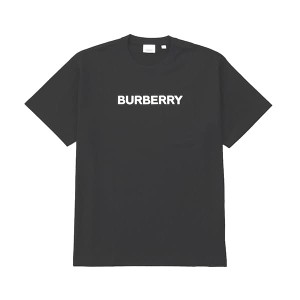 バーバリー メンズ Tシャツ カットソーMサイズ/BURBERRY HARRISTON クルーネック 半袖 ロゴプリント Tシャツ カットソー ブラック系 送料