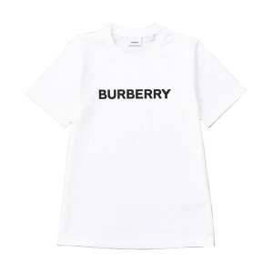 バーバリー レディース Tシャツ カットソーSサイズ/BURBERRY MARGOT クルーネック 半袖 ロゴプリント Tシャツ カットソー ホワイト系 送