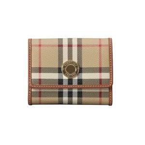 バーバリー レディース 三つ折り財布 ミニ財布/BURBERRY LS LANCASTER DFC チェック柄 三つ折り財布 ミニ財布 ベージュ系 送料無料/込 父