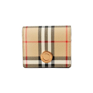 バーバリー レディース 二つ折り財布 ミニ財布/BURBERRY LS BIFOLD WALLET DFC チェック柄 ロゴ 二つ折り財布 ミニ財布 ベージュ系 送料