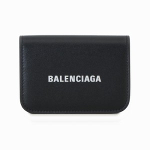 バレンシアガ レディース 三つ折り財布/BALENCIAGA レザー ロゴ 三つ折り財布 BLACK/L WHITE 送料無料/込 誕生日