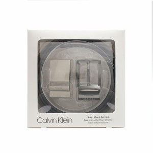 [即日発送]カルバンクライン メンズ プレーンベルト替えバックルセット スーツベルト カジュアルベルト/Calvin Klein レザー ロゴ リバー