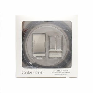 [即日発送]カルバンクライン メンズ プレーンベルト替えバックルセット スーツベルト カジュアルベルト/Calvin Klein レザー ロゴ リバー