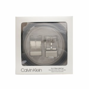 [即日発送]カルバンクライン メンズ プレーンベルト替えバックルセット スーツベルト カジュアルベルト/Calvin Klein レザー ロゴ リバー